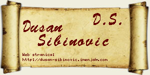 Dušan Sibinović vizit kartica